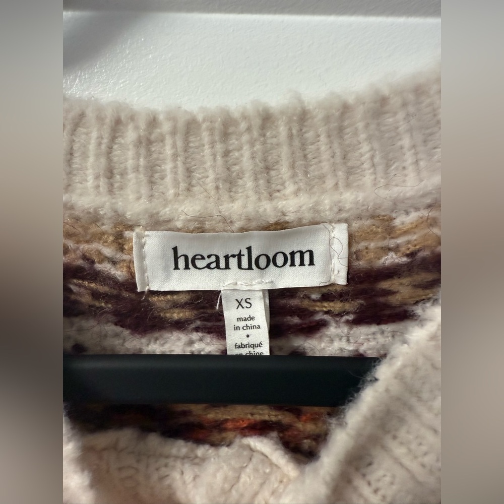Heartloom Cream and Brown Patterned Cardigan - Picture 2 of 7